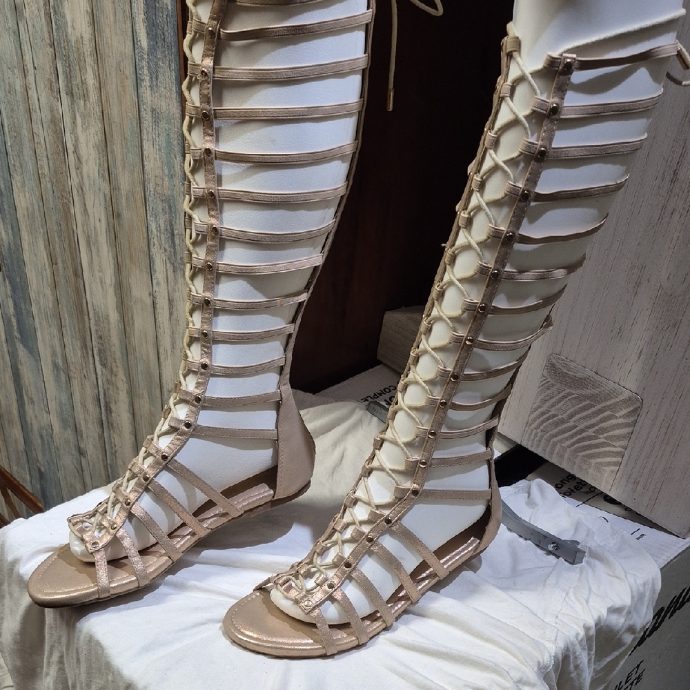 Hot Tomato Beige Gladiator Sandals